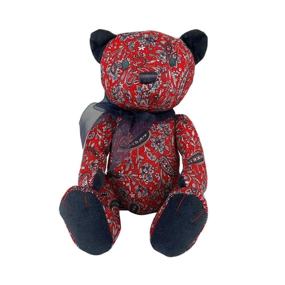 GUND Rosemary Red Paisley Teddy Bear Plush Stuffed Animal Collectible 12in